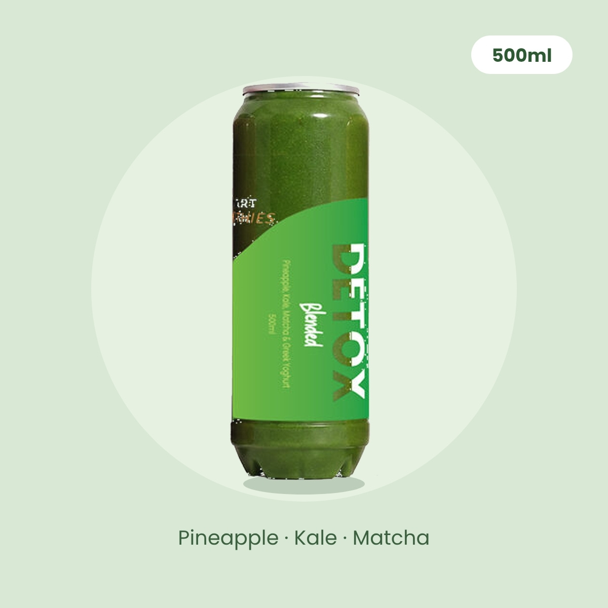 Detox smoothie can, 500ml - pineapple, kale and matcha