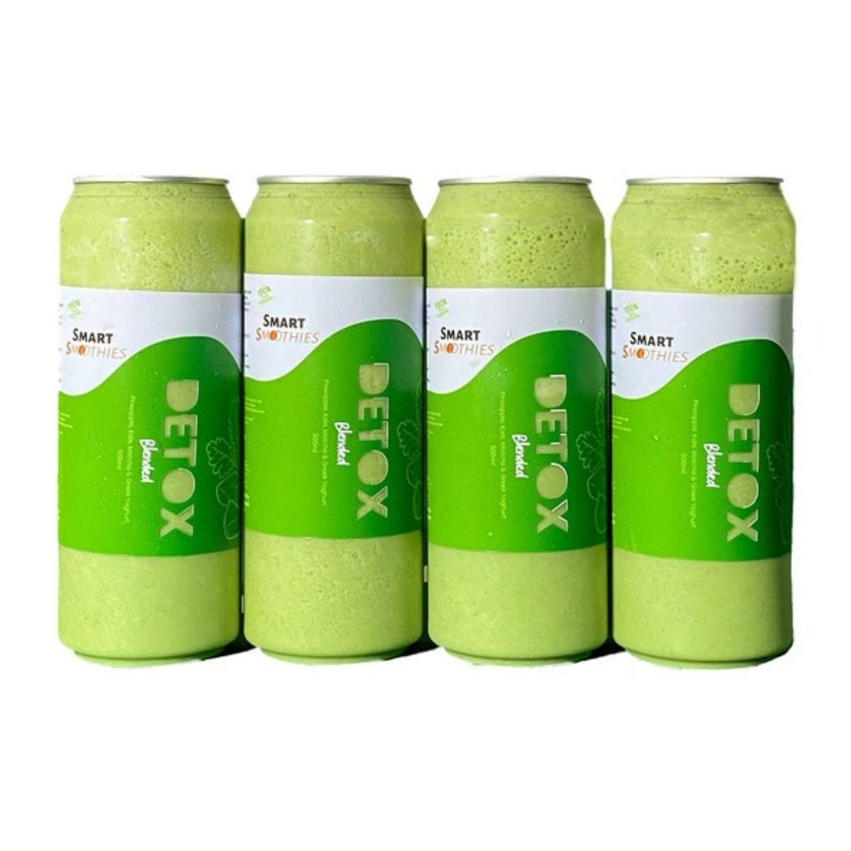 Smart Smoothies Detox smoothie 4-pack, four 500ml cans, front view