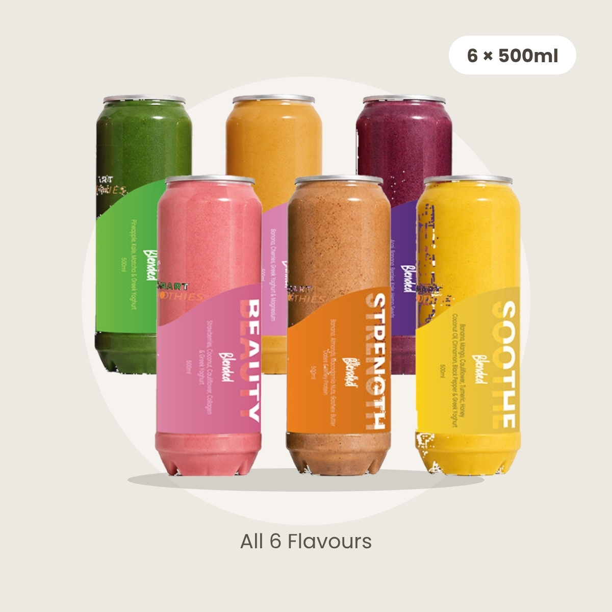 Smart Smoothies Mixed Box - all six flavours in 500ml cans