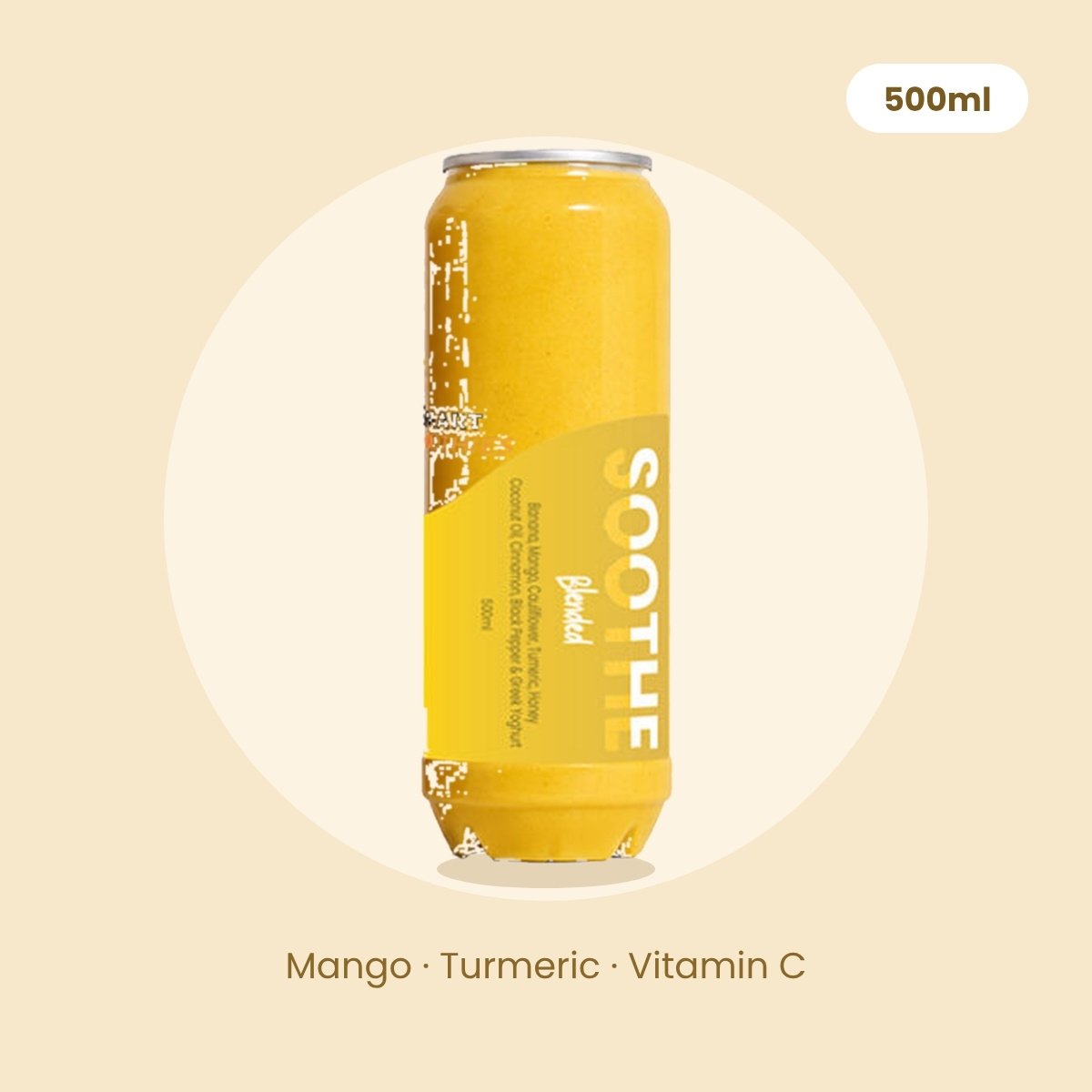 Soothe smoothie can, 500ml - golden mango and turmeric