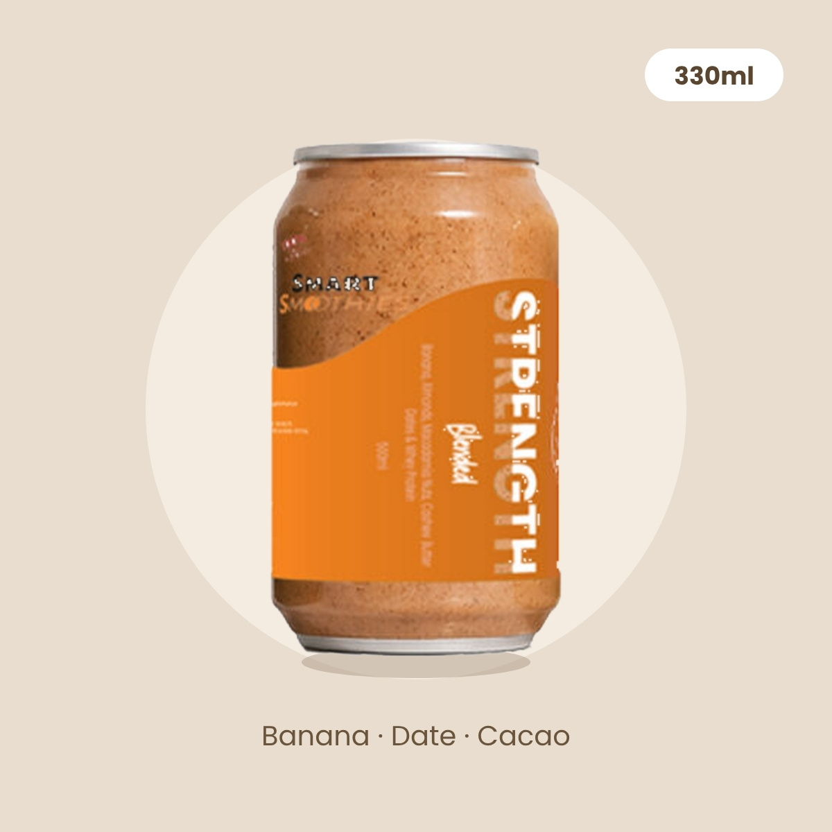 Strength smoothie can, 330ml - banana, date and cacao